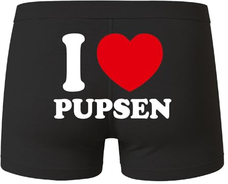 deinshirt Boxershorts Herren Unterhose Männer Unterwäsche I Love Pupsen