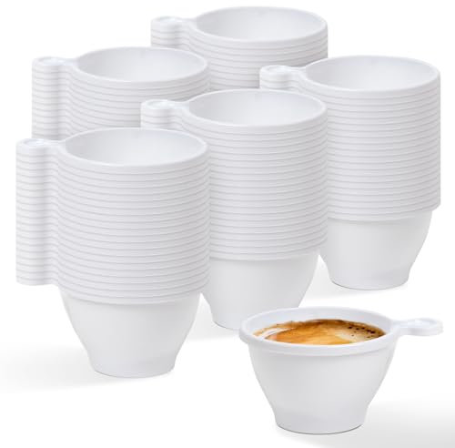 Maxi Products - 700 Tazas de Café Reutilizable Blanca - 170 cc (6 oz) - Vasos Desechables - Perfecta para Catering, Oficinas y Eventos - Ideal para Hostelería - EXTRA RESISTENTE