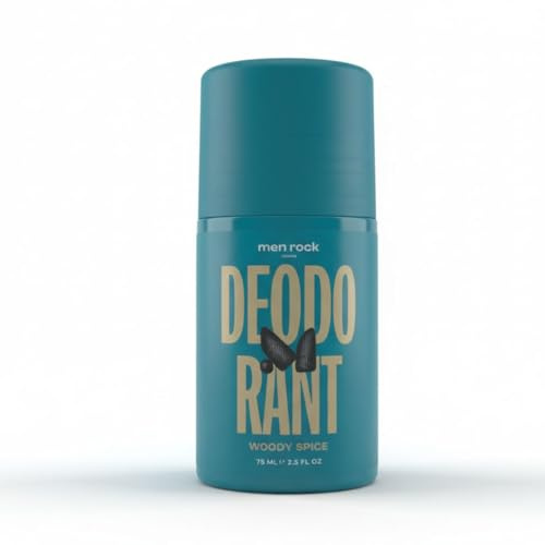 Men Rock Woody Spice Anti-Transpirant Deo Roll-On – langanhaltender Schweiß- und Geruchsschutz, feuchtigkeitsspendend und weichmachend, erfrischender holziger Gewürzduft, 75 ml