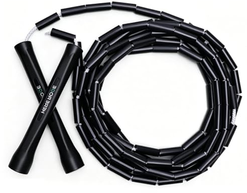 Beaded Skipping Rope, Beaded Jump Rope for Fitness Training and Boxing Warm-Ups, Adjustable PVC Skipping Ropes for Home Workouts and Travel