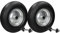 ECD Germany 2x Roue de Brouette Caoutchouc Plein Increvable PU - 4.80/4.00-8 - avec Axe - Ø Roue 390 mm - Roue de Secours Chariot de Transport Anti-Crevaison - Capacité Charge max. 200 kg - Noir