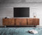 DELIFE Fernsehtisch Live-Edge Akazie Braun 220 cm 6 Türen Massivholz Baumkante Lowboard