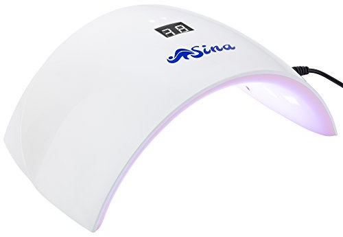 Sina LED Lichthärtungsgerät | LED-Nagellampe | Professioneller UV-Nageltrockner mit Sensor und Display | 24 W Nageltrockner für Gel Nagellack | 15 LEDs