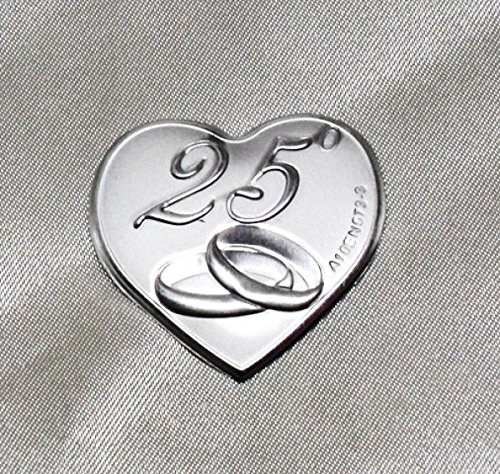 DLM24316 Calamite a Cuore per 25° Anniversario di Matrimonio (24 Pezzi) bomboniera