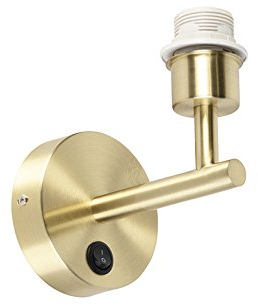 Qazqa Combi - Applique murale avec interrupteur - 1 lumière - H 170 mm - Doré/Laiton - Moderne - éclairage intérieur - Salon I Chambre I Cuisine I Salle à manger