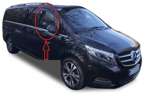 2x Windabweiser kompatibel mit Mercedes Benz Vito Viano V-Klasse W447 (MK3) 2014 2015 2016 2017 2018 2019 2020 Premium Qualität Acrylglas PMMA Regenabweiser Abweiser