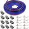 Conectores LED de 4 pines para luces de tira de LED RGB 5050 a prueba de agua de 10 mm conexión rápida de tira a cable sin pelar, incluye 16.4 pies, calibre 22, cable de extensión de 4 conductores