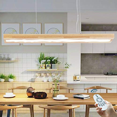 LED Pendellampe Log Hängeleuchte Antik Holz Acryl Pendelleuchte Dimmbar Mit Fernbedienung Hängelampe 48W Höhenverstellbarer Kronleuchter Esstisch Wohnzimmer Küche Schlafzimmer Esszimmer Beleuchtung