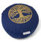 maylow Yoga mit Herz - Yogakissen Meditationskissen mit Stickerei Baum des Lebens 33x15cm mit Dinkelspelz gefüllt - Bezug und Inlett 100% Baumwolle (blau/Gold)