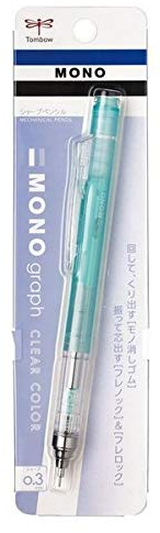 Tombow Porte-mine, monographe, couleur claire 0,3 mm, menthe transparente (DPA-139D)