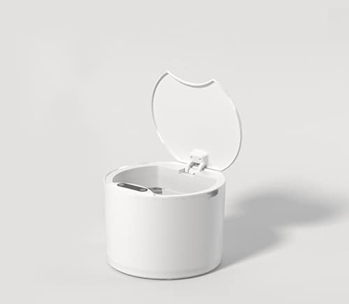 Poubelle automatique sans contact avec détecteur de mouvement infrarouge intelligent à induction pour bureau, voiture, salle de bain, chambre, cuisine, bureau, voiture, capacité 5 L (circulaire)