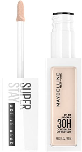 Maybelline New York Super Stay Liquid Concealer Makeup, Full Coverage Concealer, Jusqu'à 30 heures d'usure, résistant au transfert, finition mate naturelle, sans huile, disponible en 16 teintes, 10,