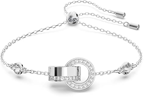 Swarovski Hollow Kreolen, Rhodinierte Kreolen mit Strahlenden Kristallen