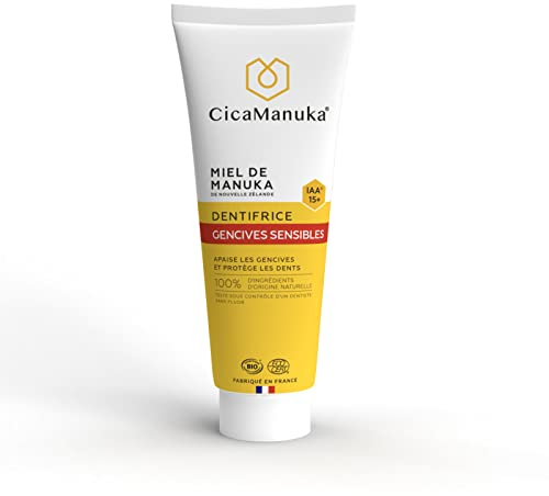 CicaManuka - IAA15+ Zahnpasta für empfindliches Zahnfleisch mit Manuka-Honig, repariert und entlastet, Bio-zertifiziert, 75 ml