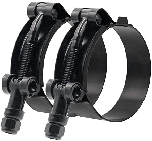 ISPINNER 2 Pack 3 Inch Stainless Steel T-Bolt Hose Clamps, Clamp Range 83-91mm for 3 Hose ID (Black)