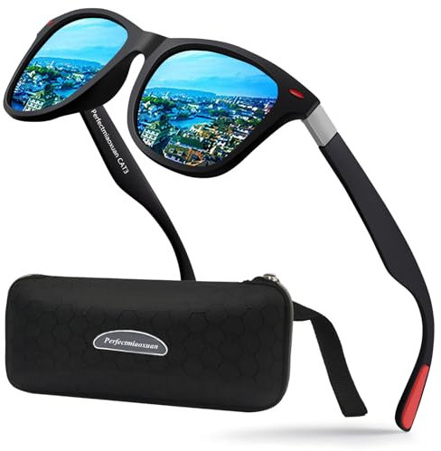 Perfectmiaoxuan Lunettes de soleil polarisées hommes femmes Mode Sommer Vacances Extérieur Conduite Pêche Course à pied incassable Lunettes UV400