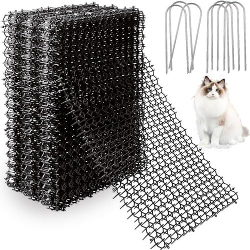 JMIATRY 16 Piezas Pinchos Anti Gatos 20x40cm, Repelente Gatos, Alfombrilla Anti Gatos para Interior Exterior Césped Jardín Protección de Plantas
