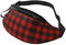 Bauchtasche mit Zebra-Druck, für Herren und Damen, modisch, verstellbar, für Reisen, Sport, Wandern, Kariert, rot und schwarz, Einheitsgröße
