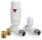 Thermostatic TRV Straight White Radiator Valves 1/2 x 15mm with Brass Radiator Reducer Compression Valve - 15mm to 10mm