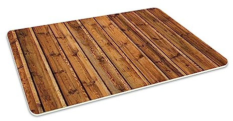 HUBDECO Flexible Schutzmatte aus Strapazierfähigem Printfloor - Schutzunterlage Unter Sessel, Stuhl - Anti-Rutsch - Schützt Boden vor Kratzern - Zimmerdekoration - 100x70 cm Bretter Holz