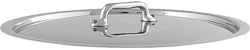 Mauviel M'Urban 3 Tri-Ply Brushed Stainless Steel Lid With Cast Stainless Steel Handle, 7.1-in, Made In France