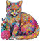 CHARMIBLE Wooden Naughty Cat 300pc Jigsaw Puzzle, Custom Shape, Whimsical Style, 34.4 x 33.8 cm, 300 Pieces, Ages 13+