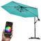 Swing & Harmonie Luxus LED Sonnenschirm mit RGB Beleuchtung inkl. Fernbedienung, APP Steuerung, Ampelschirm, Garten Schirm (Türkis, 350cm)