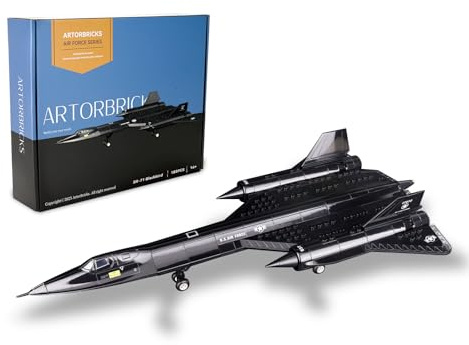 Artorbricks Air Force Series SR-71 Aufklärung Blackbird Air Force Militär Baustein Set und Geschenk für Erwachsene, Kompatibel mit Lego (183 Teile)