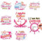 8pcs Anniversary Cruise Ship Door Decorations Magnetic, Large Pink Cruise Door Magnets Sticker Fridge Sign Decor for Valentine's Day Party Wedding Car Refrigerator