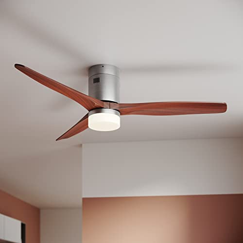 SONNI Deckenventilator mit Beleuchtung und Fernbedienung, 132 cm/, 5 Geschwindigkeiten, 3-Farben-Licht, DC-Motor/35W, Leise, Sommer-Winterbetrieb [Energieklasse F]