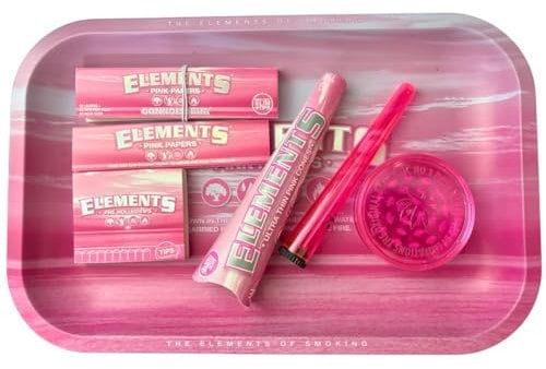 Elements Pink Rolling Tray Set - Kingsize Papers - Tips + More
