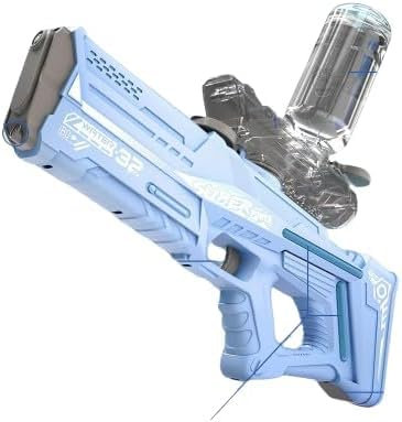 PNJB Electric Water G-U-N, 32 Feet Water Blaster, Easy To Use, One-Button Water Absorption, Outdoor Fun, Battery-Operated (Blue)
