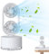 Desk Tower Fan Oscillating Table Fan with Mist Fan 30dB USB Personal Fan with 3-Speed Dual Fans Portable Fan with Night Light for Home Office, Mist Fan