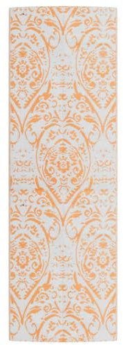 vidaXL Outdoor Teppich, Gartenteppich Beidseitig, Balkonteppich Terrassenteppich UV-beständig, Läufer Teppich für Balkon Terrasse, Orange Weiß 80x250cm PP