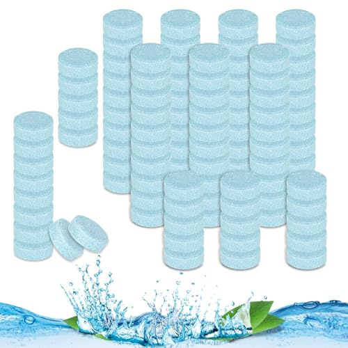 100 Pieces Car Screenwash Tablets, Concentrated Solid Windscreen Washer Tablets, Multifunctional Screen Washtablets for Cars, Windshield Glass, Kitchen Windows Cleaning