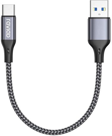 RAVIAD USB Typ C Kabel Kurz 0.5M, USB C Ladekabel QC 3.0 USB 3.0 Schnelles Aufladen und Synchronisation USB C Kabel Kompatibel für iPhone 16 15, Samsung Galaxy S24 S23 S22 S21 S20 Note 10, Huawei P60