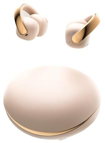 FKMBD Open Ear Clip Wireless Earbuds Bluetooth 5.4 Bluetooth Headphones Open Ear Bone Conduction, Clip-on Sports Call Noise Reduction Sound of Berlin Rose Gold, Black(Rose Gold)