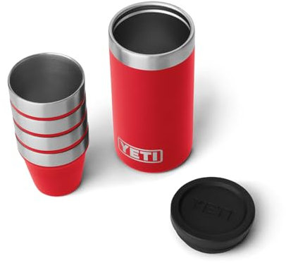YETI Shot Glasses with Carrying Case, Set of 4, Rescue Red