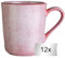 Home4You Kaffeetassen 12er Set - Steingut - Rosa - 355 ml - Kaffeebecher Teetassen