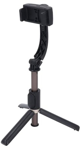 Fockety Gimbal-Stabilisator für Smartphone, Automatische Balance 360-Grad-Drehung, 1 Achse Ausziehbar Handheld-Selfie-Stick Tragbarer Telefonhalter mit Kabelloser Fernbedienung für
