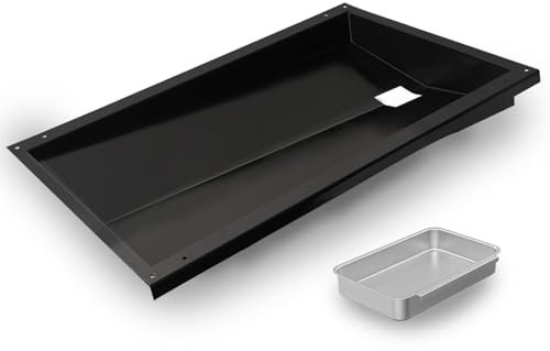 BMMXBI 67767 Fettwanne für Weber Grillteile Genesis 300 Serie mit seitlichem Steuerknopf (2007–2010), 67758 Grill-Tropfpfanne für Weber Genesis E-310 E-320 Gasgrills, Ersatzteile