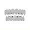 Generic Herren Gold Vampire Grillz für Zähne - 14K vergoldet Hip Hop Stil mit Iced Out 8 Zähne Cubic Zirkonia, Top & Bottom Fake Grills für Rapper Kostüm,Silber