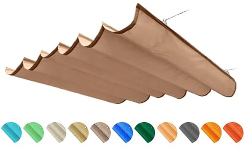 Tenda parasole retrattile a vela per pergola, con kit di montaggio, impermeabile, protezione solare e copertura antipioggia, per giardino, terrazza, veranda, veranda, tenda a onde