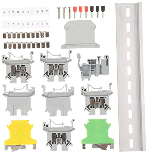 HOMSFOU Din-schienen-klemmenblock-kit Mit Erdungsblock Und Endhalterungen Aus Hochwertigem Pc-Material Für Garagenumbauten Und Heimwerkerprojekte
