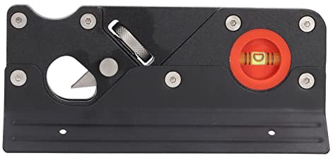 Pialla Filo Spessore per Legno, Lama Regolabile Materiale in Lega di Alluminio Strumento per Rifinitura e Lavorazione Legno con Testina Sostituibile e Livelli Integrati (Nero)