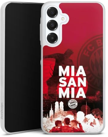 Slim Case kompatibel mit Samsung Galaxy A 16 5G Silikon Handyhülle transparent Hülle extra dünn FCB Mia San Mia FC Bayern München