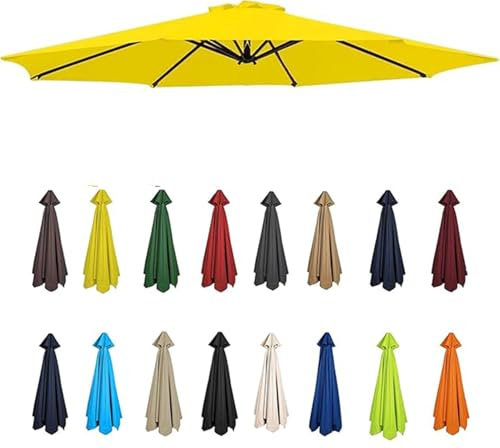 Toldo de Recambio de Sombrilla 2/2.3/2.5/2.7/3 Metro Impermeable Cubierta de Repuesto para Paraguas 6/8 Varillas Terraza Exterior Parasol Jardin Ttrasero Paño de Repuesto(Color 2,(6ribs) 2.0m/6.5ft)