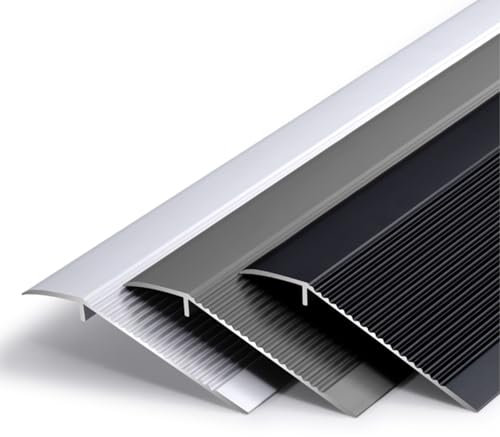 Aluminum Floor Transition Threshold Strip, 10cm Extra Wide Floor Transition Strip Aluminum, Doorway Edge Trim Suitable, Threshold Ramps for Doorways, Door/Tile/Threshold Reducer, 0.9m(Silver,90cm*10)