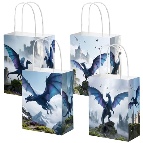 Drachen Partygeschenk Tüten Boxen für Drachen Partyzubehör | 12 Stück Drachen Partygeschenk Tüten Boxen mit Leckereien Süßigkeitentüten für Drachen Partyzubehör