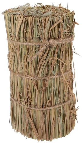 jojofuny Natural Haystack Decorative Stool 10x20cm Round Straw Bale Prop for Outdoor Garden Scene, Rustic Autumn Hayrick Ornament for DIY Scenery and Photography
